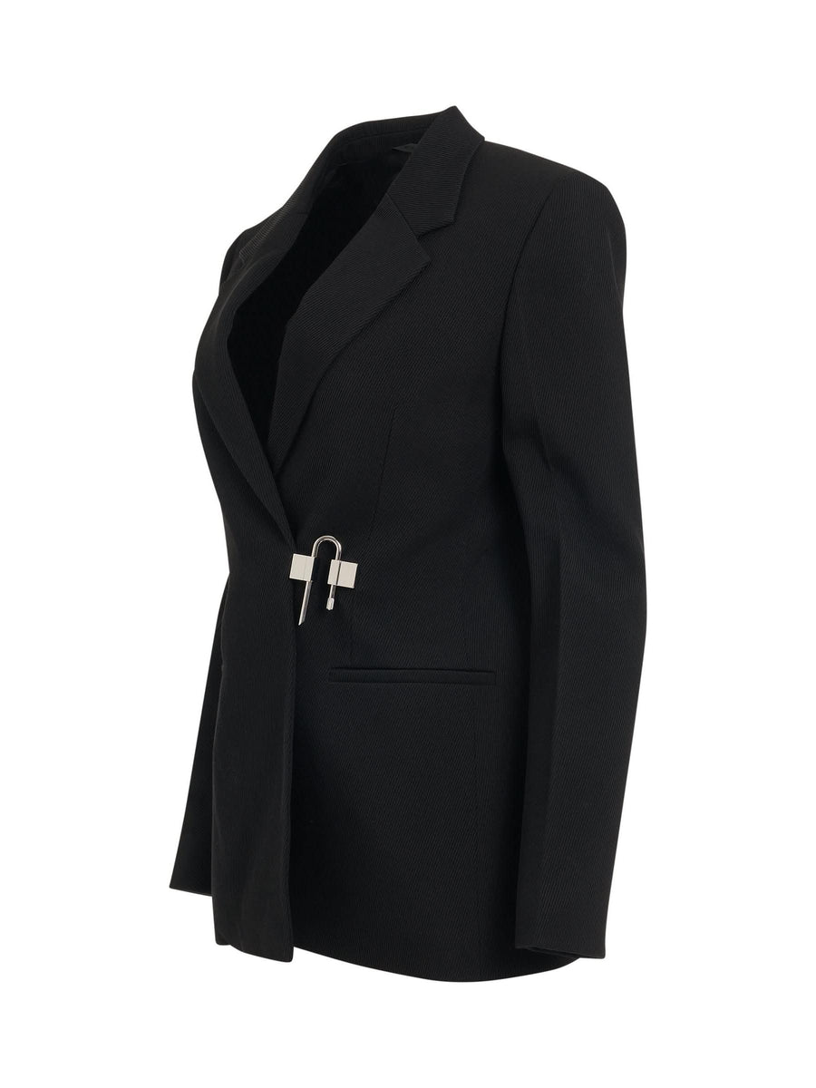 Starchy Wool Tricotine Jacket in Black
