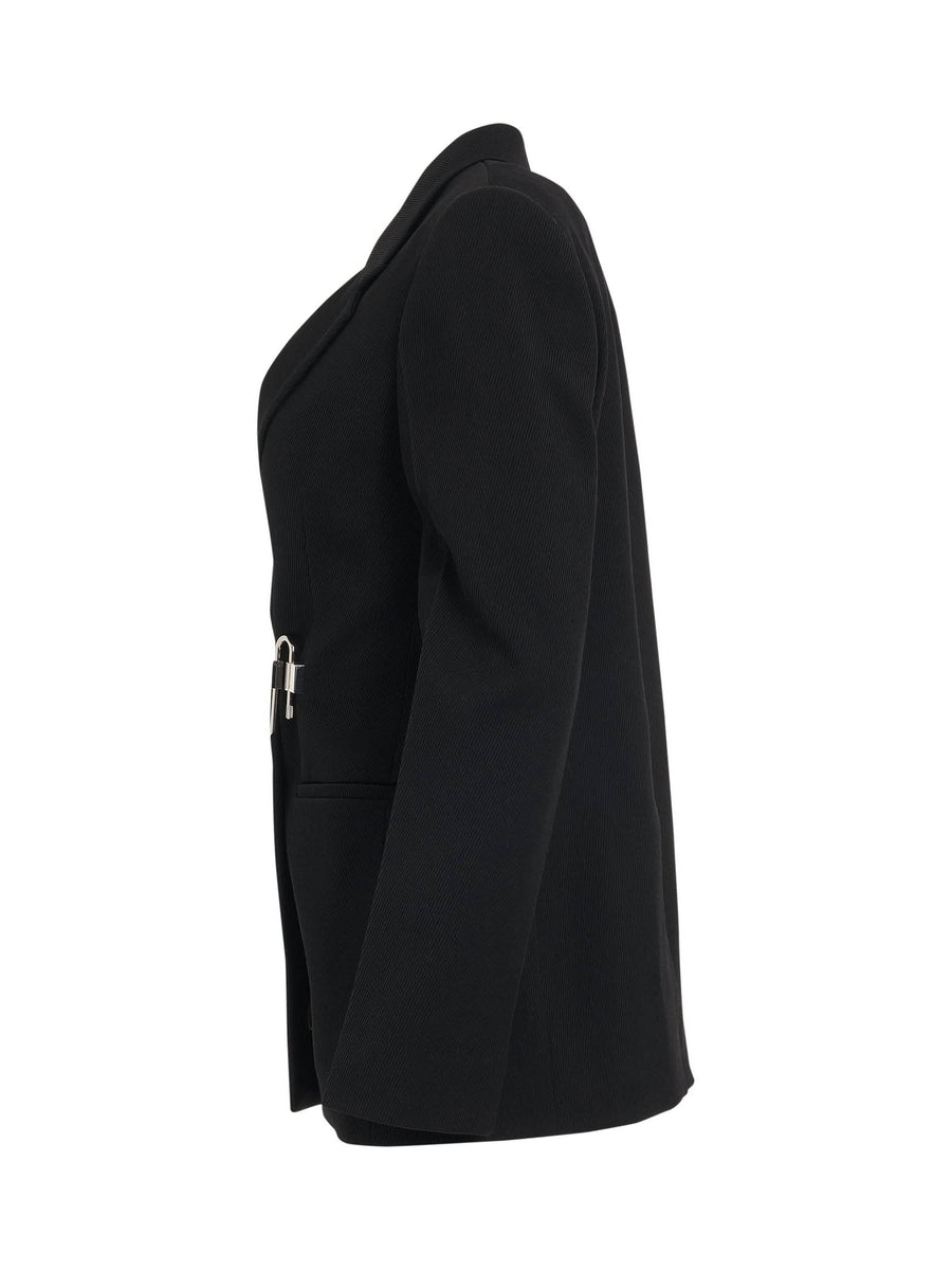 Starchy Wool Tricotine Jacket in Black