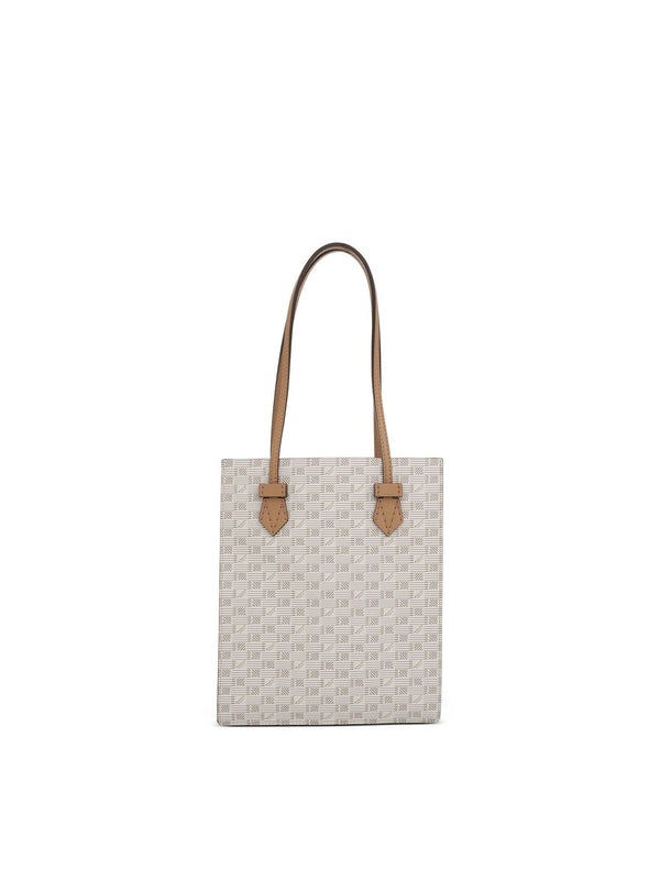 Cannes Vertical Tote MM with Stripes in Champagne