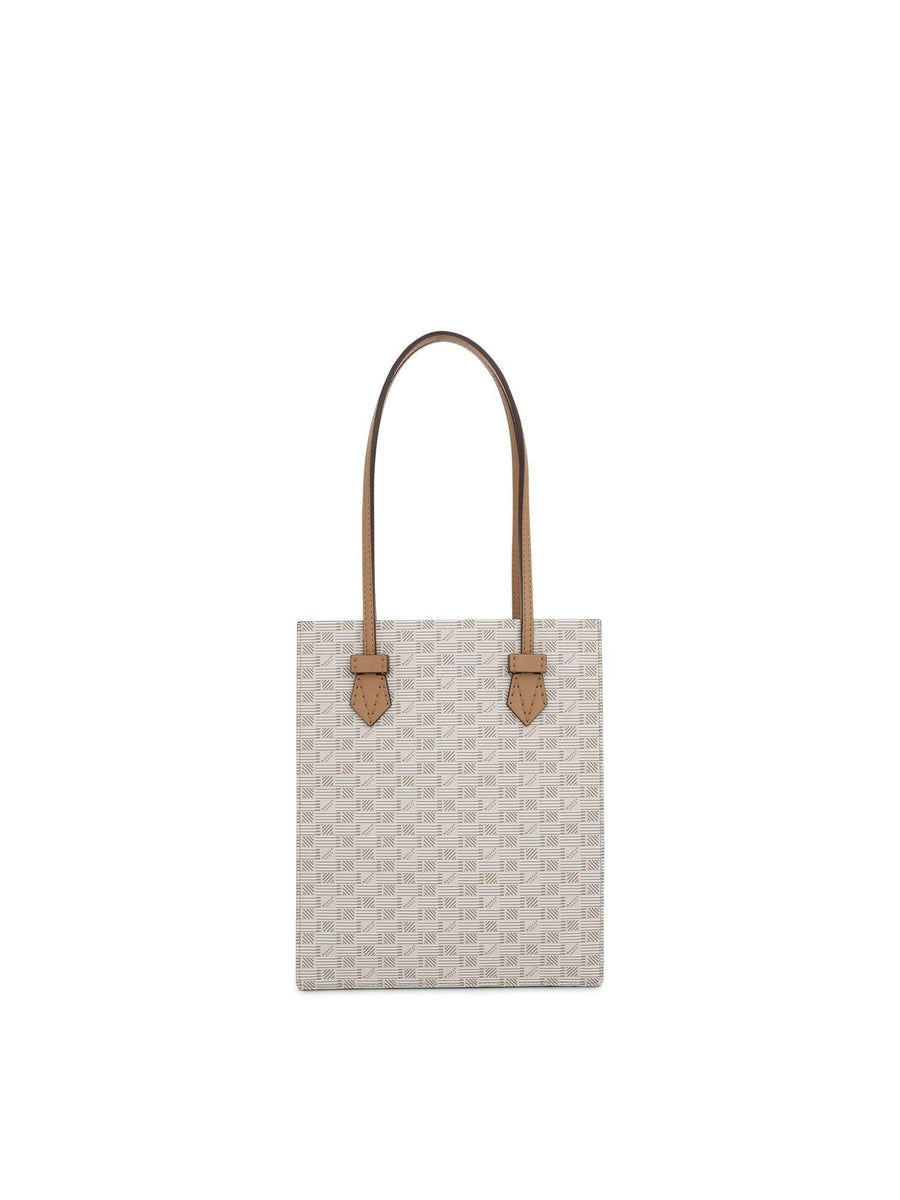 Cannes Vertical Tote GM with Stripes in Champagne