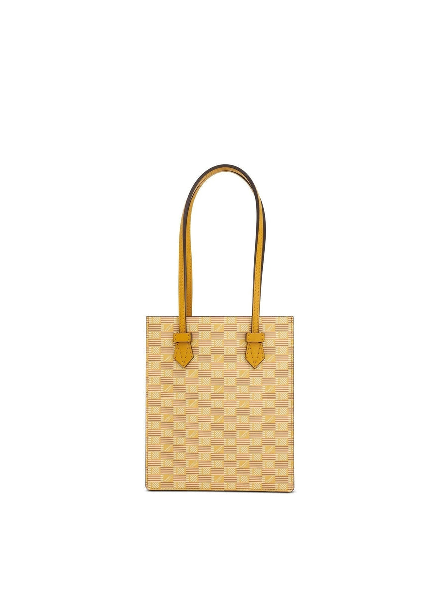 Cannes Vertical Tote MM with Stripes in Yellow