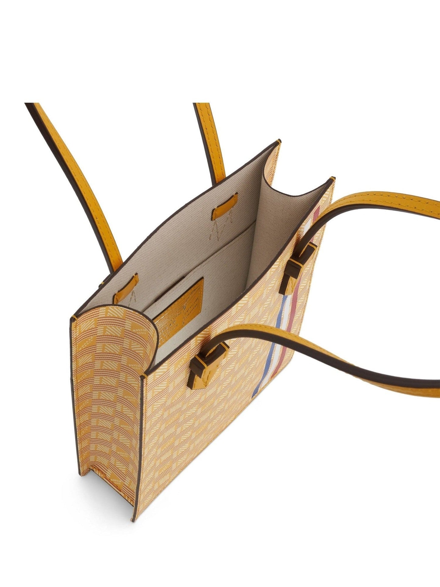Cannes Vertical Tote MM with Stripes in Yellow