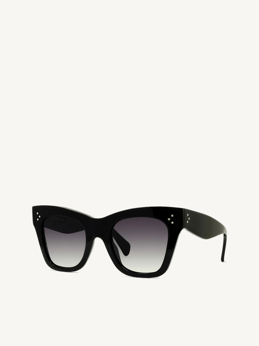 Celine CL4004IN 5001D Cat Eye Sunglasses with Smoke Polarised Lens in Black