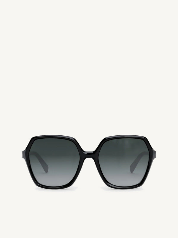 Celine CL40230F 801B Large Square Sunglasses with Gradient Smoke Lens in Black