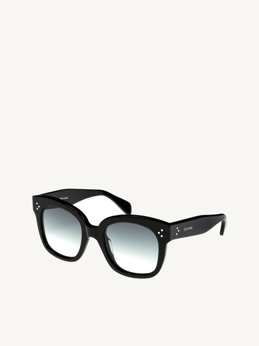 Celine CL4002UN 5401B Round Sunglasses in Shiny Black