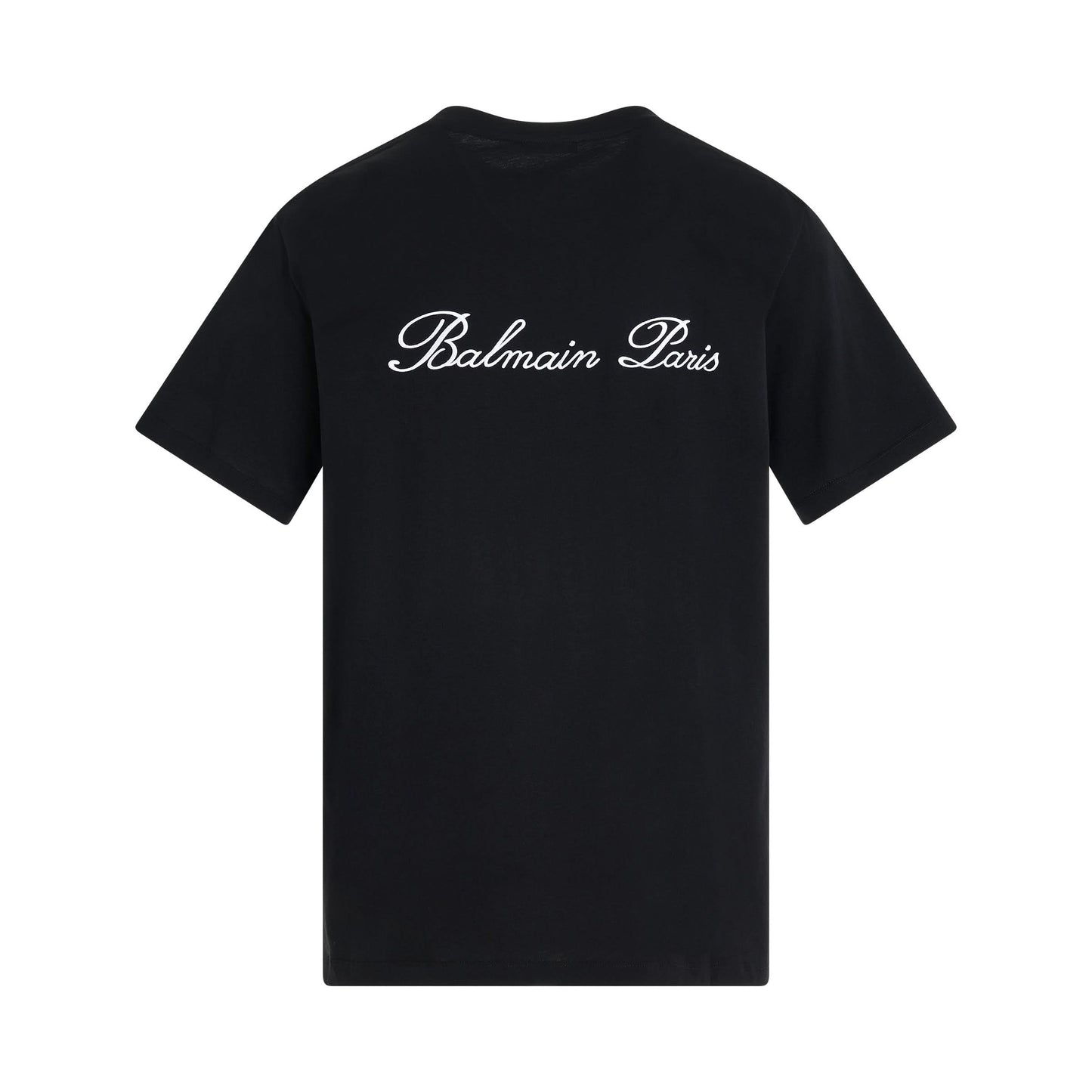 Balmain Signature Embroidery T-Shirt in Black/White