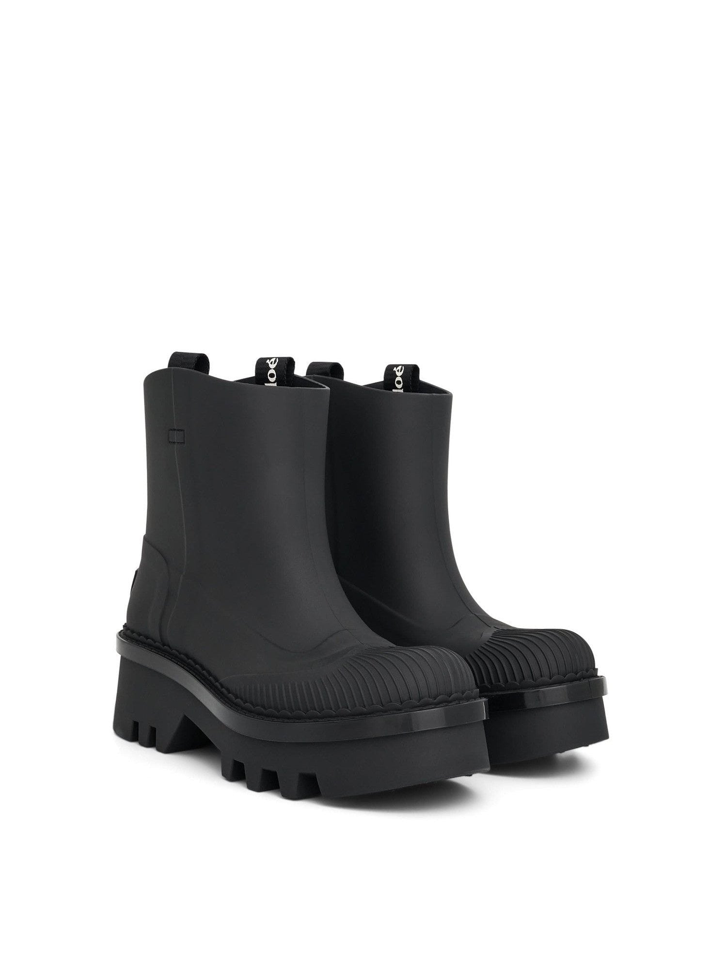 Raina Rain Boot in Black Front View | CHLOE