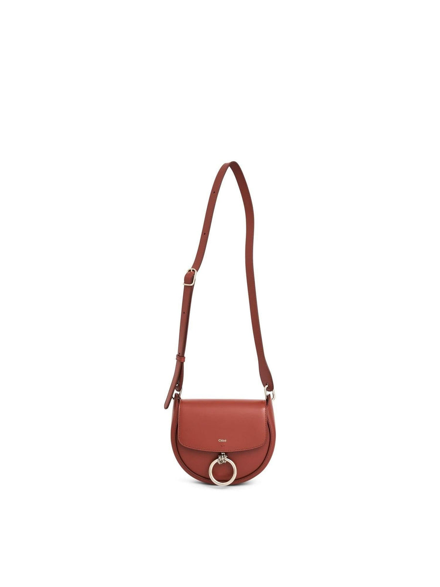 Chloe Arlene Crossbody Bag with Metal details in Leather in Autum Leaf