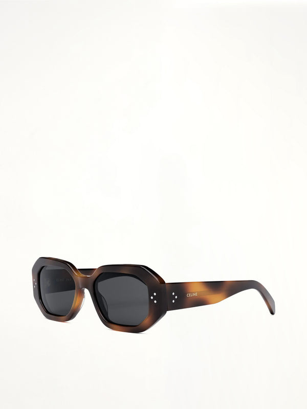 CL40255I Hexagonal Sunglasses in Havana