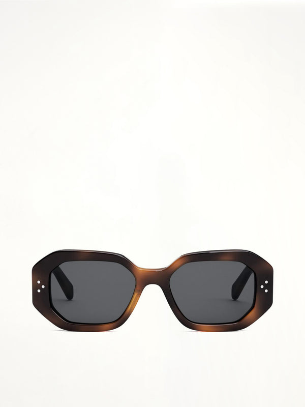 CL40255I Hexagonal Sunglasses in Havana