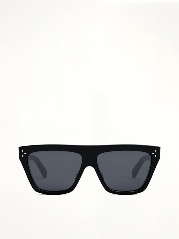 CL40256I Oversized D-Frame Sunglasses in Black