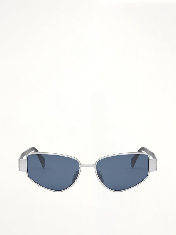 Celine CL40293U 5530N Metal Sunglasses in Dark Blue/Silver