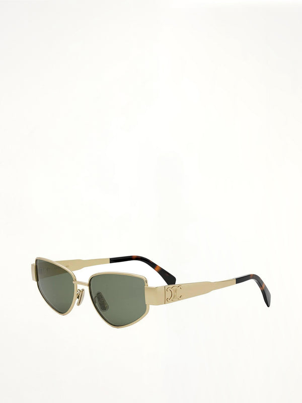 Celine CL40293U 5530N Metal Sunglasses in Dark Grey/Gold
