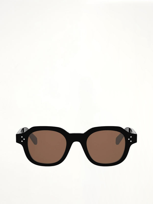 CL40326U Acetate Sunglasses in Shiny Black/Brown
