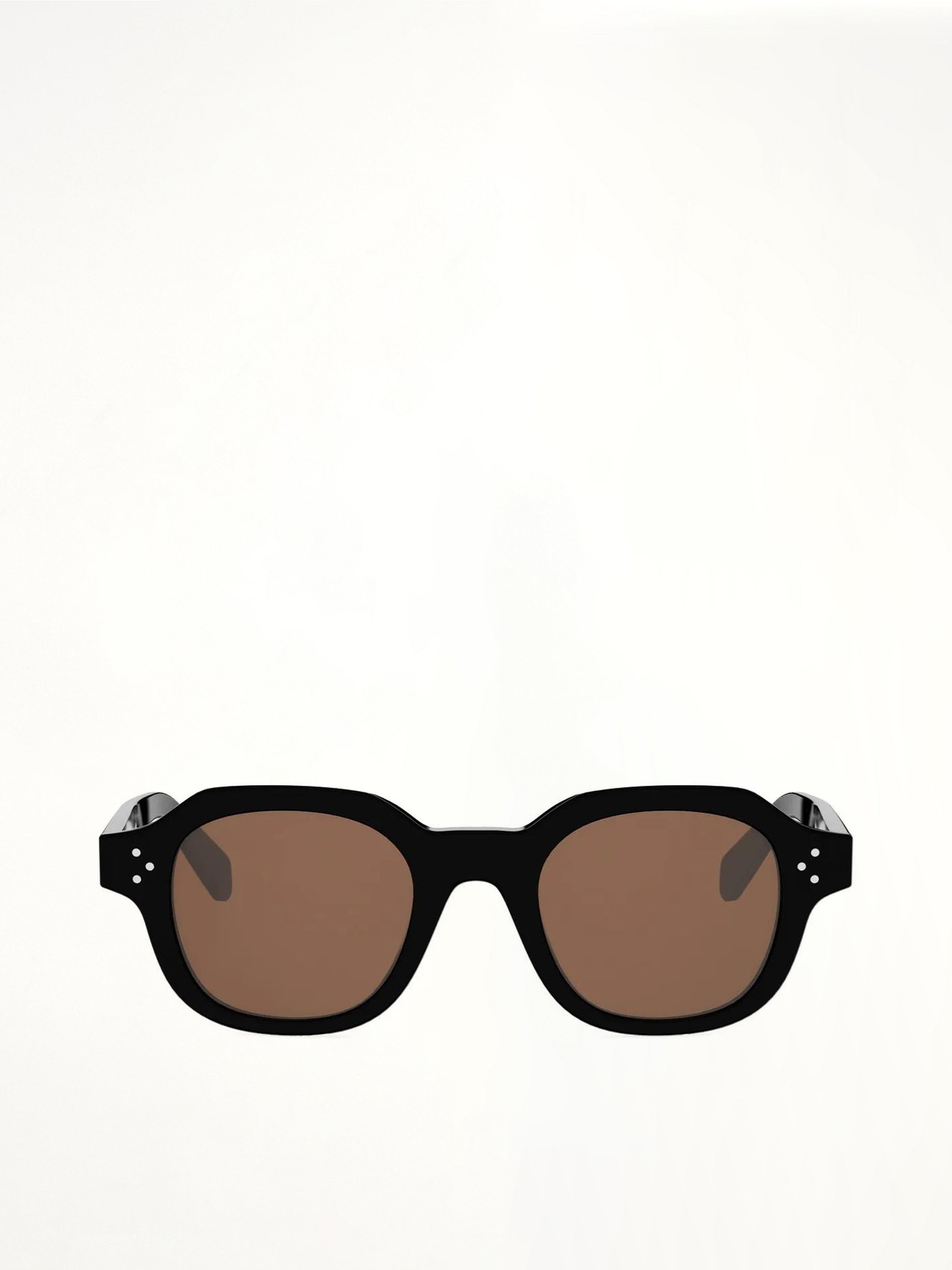 CL40326U Acetate Sunglasses in Shiny Black/Brown