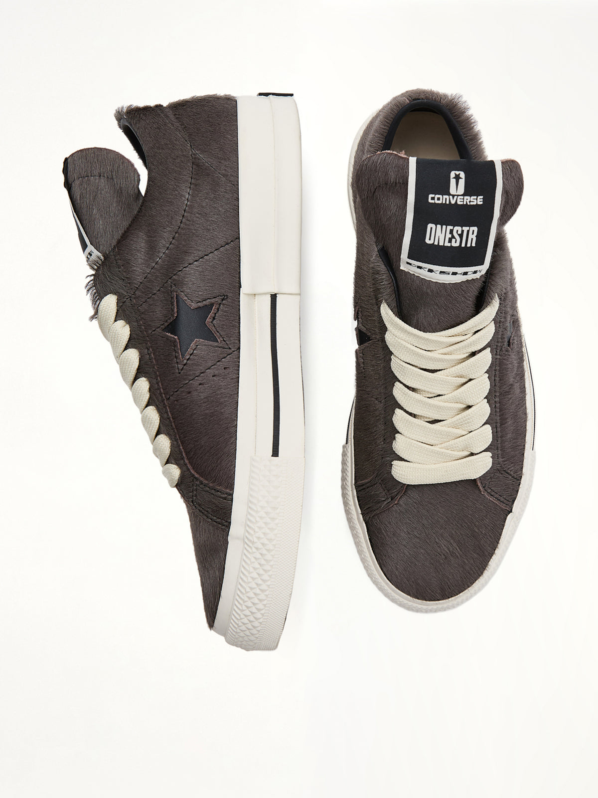 One Star Fur Sneaker A14796C in Dark Dust/Black | RICK OWENS DRKSHDW