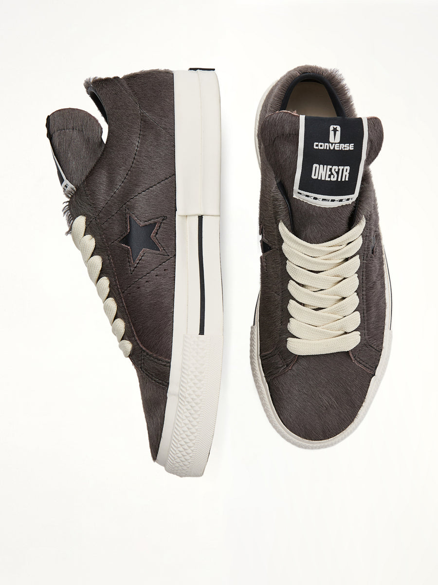One Star Fur Sneaker A14796C in Dark Dust/Black | RICK OWENS DRKSHDW