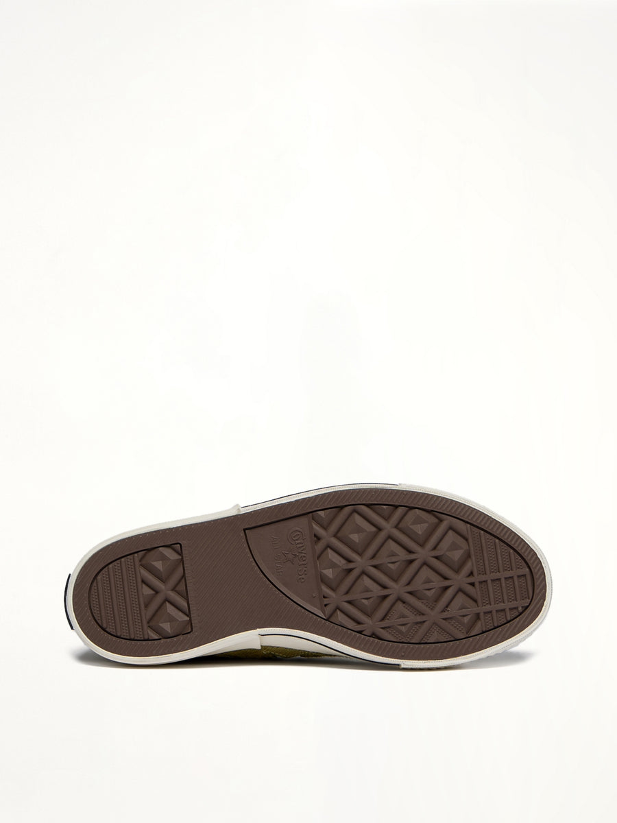 One Star Fur Sneaker A14797C in Acid/Black Top View | RICK OWENS DRKSHDW