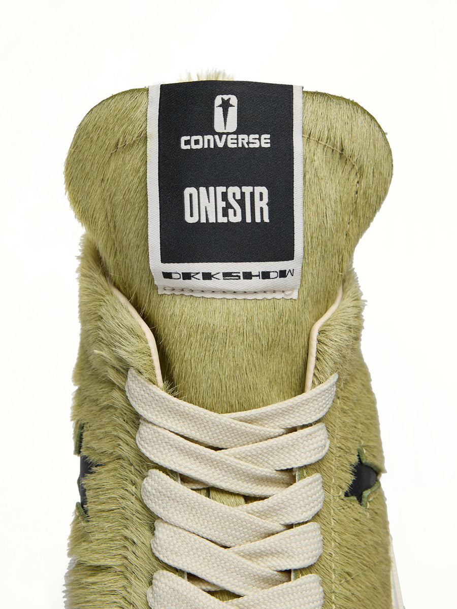 One Star Fur Sneaker A14797C in Acid/Black | RICK OWENS DRKSHDW