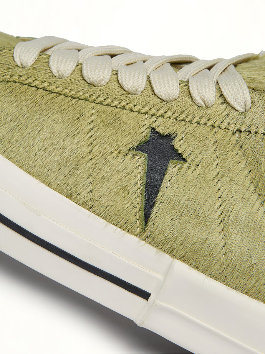One Star Fur Sneaker A14797C in Acid/Black | RICK OWENS DRKSHDW