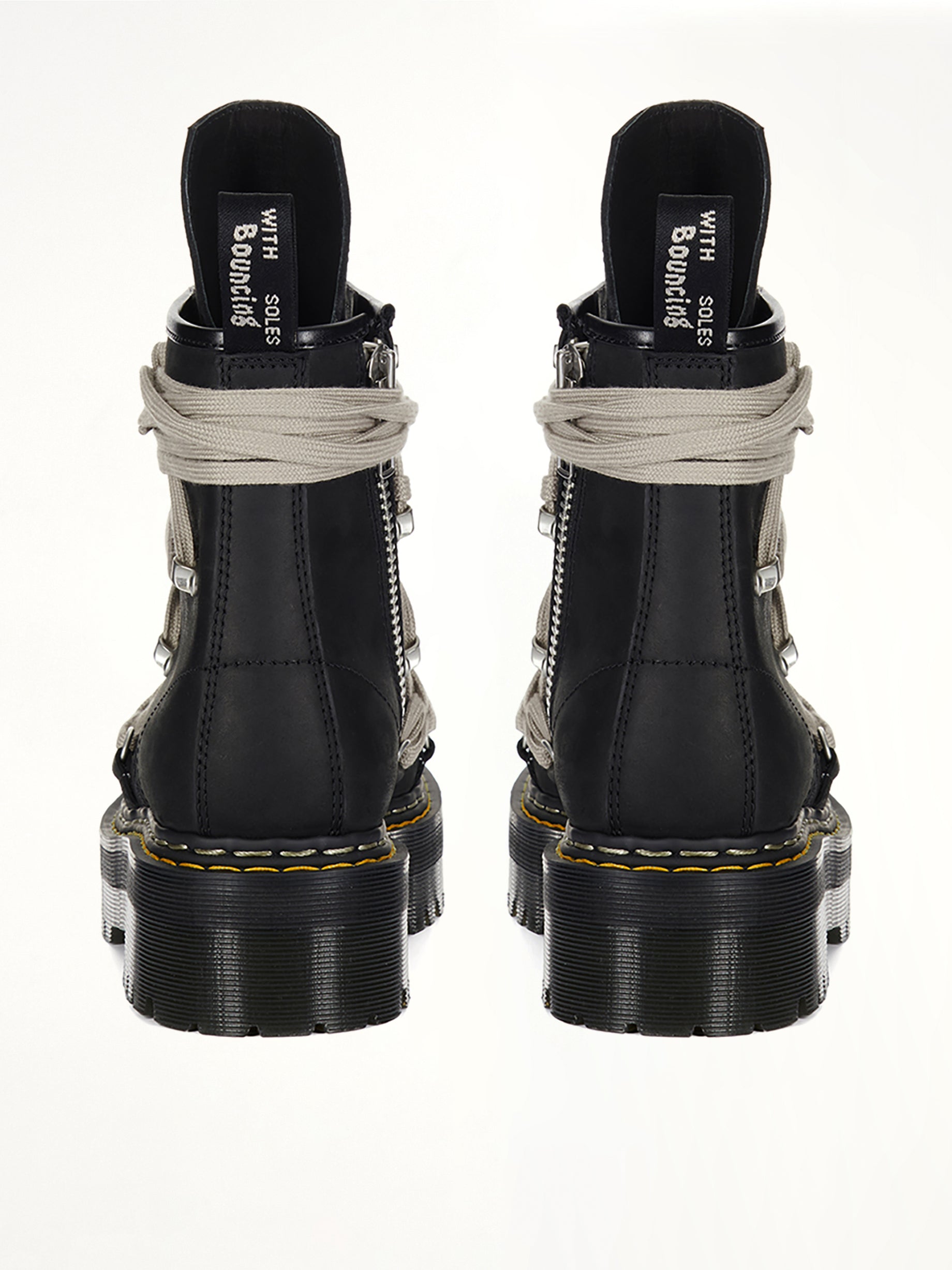 Rick Owens x Dr. Martens 1460 Quad Sole Megalace Boots in Black | RICK OWENS