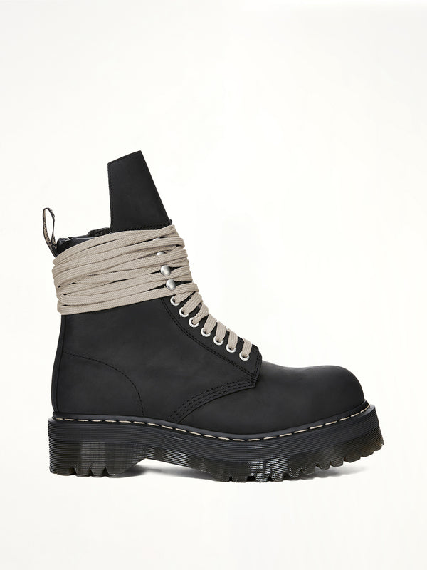Rick Owens x Dr. Marten Quad Sole Steeltoe Boots in Black