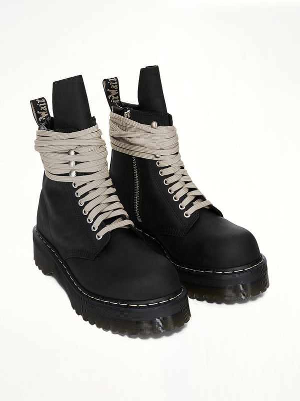 Rick Owens x Dr. Marten Quad Sole Steeltoe Boots in Black
