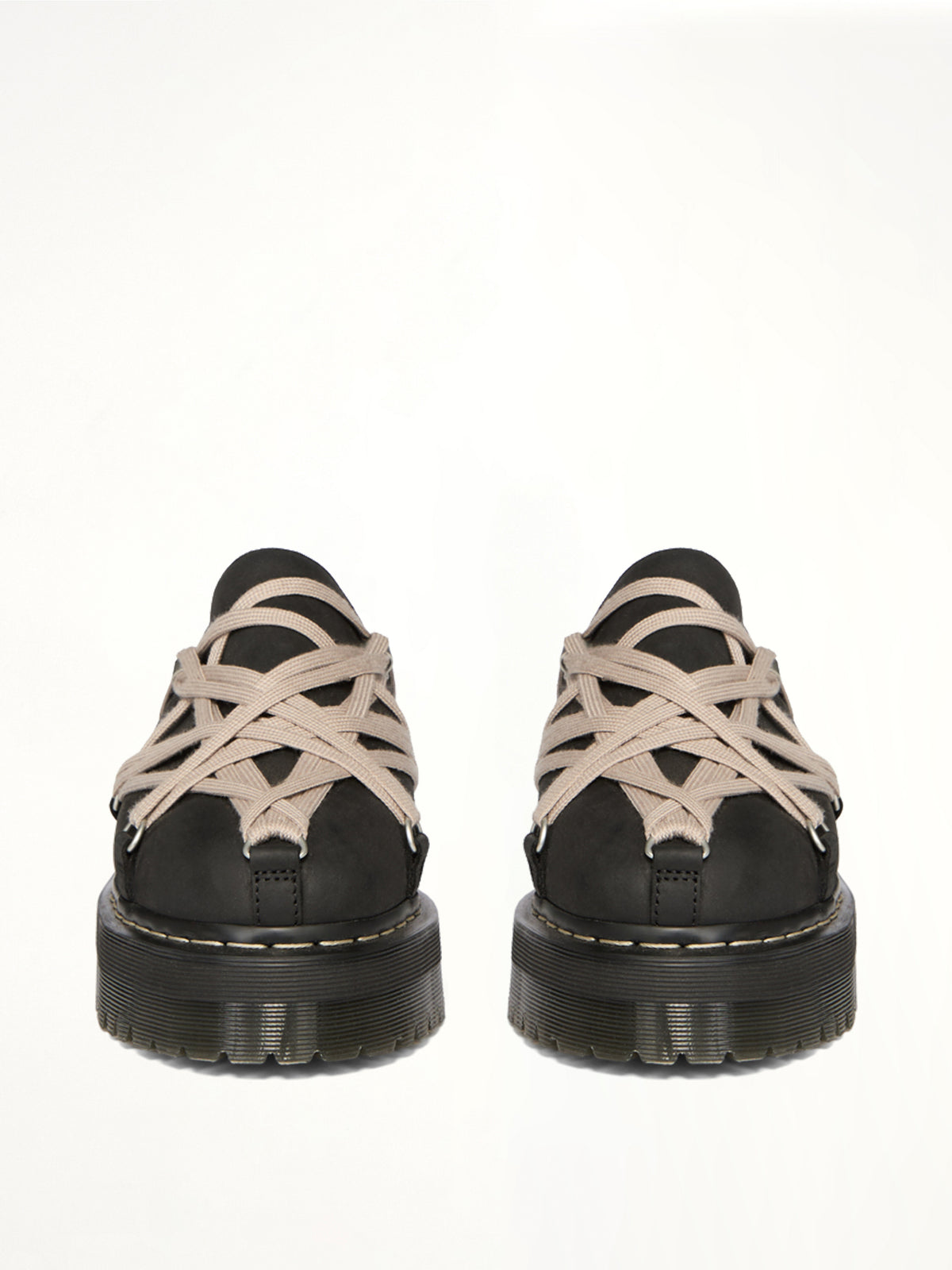 Rick Owens x Dr. Marten Quad Sole Megalace Mule in Black