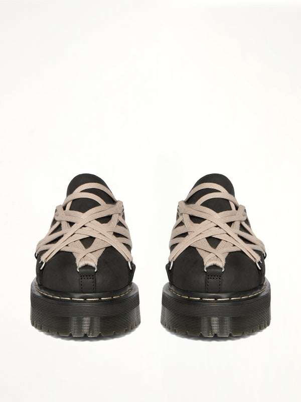 Rick Owens x Dr. Marten Quad Sole Megalace Mule in Black