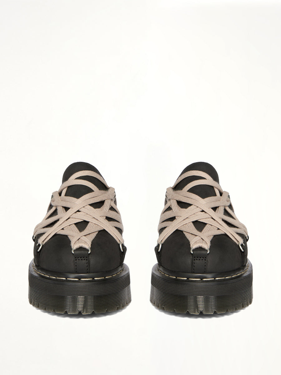 Rick Owens x Dr. Marten Quad Sole Megalace Mule in Black