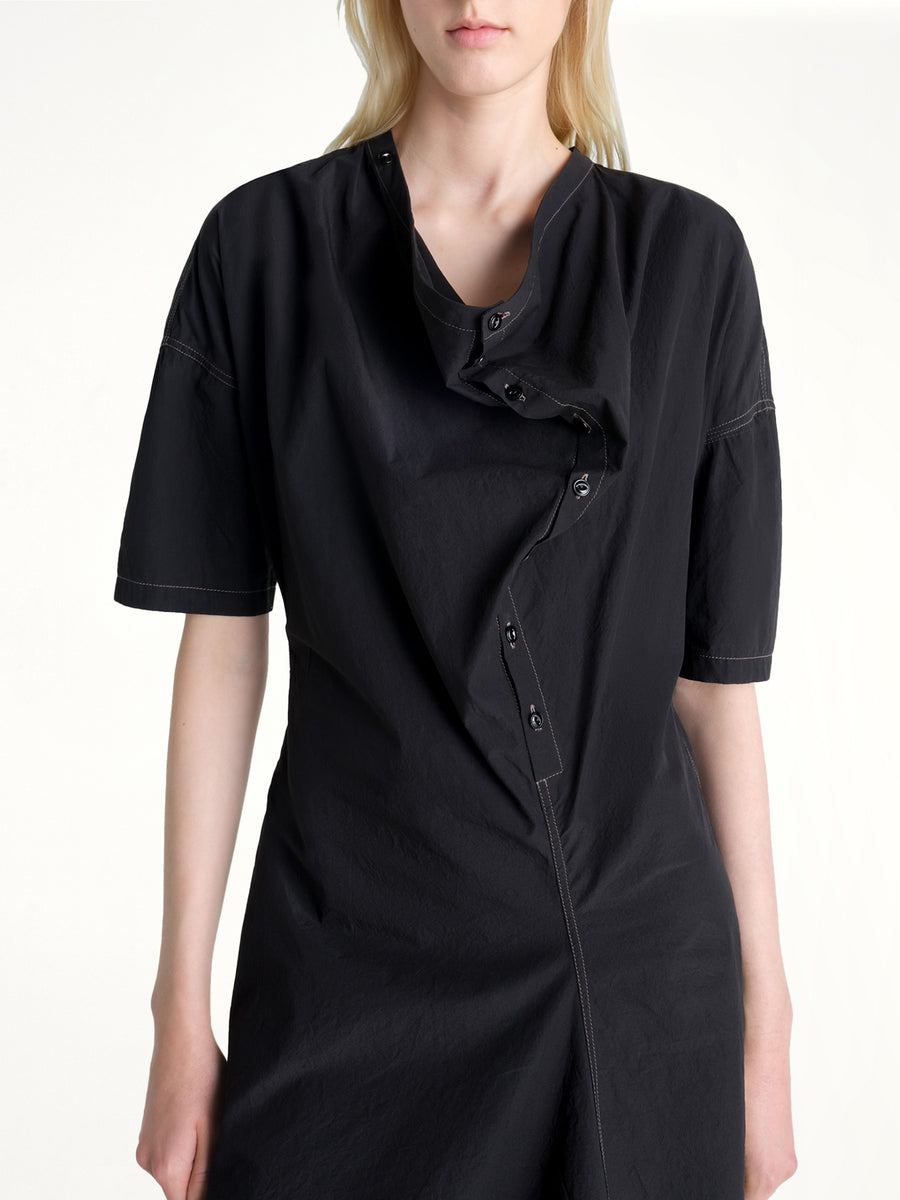 Soft Collar Dress in Black