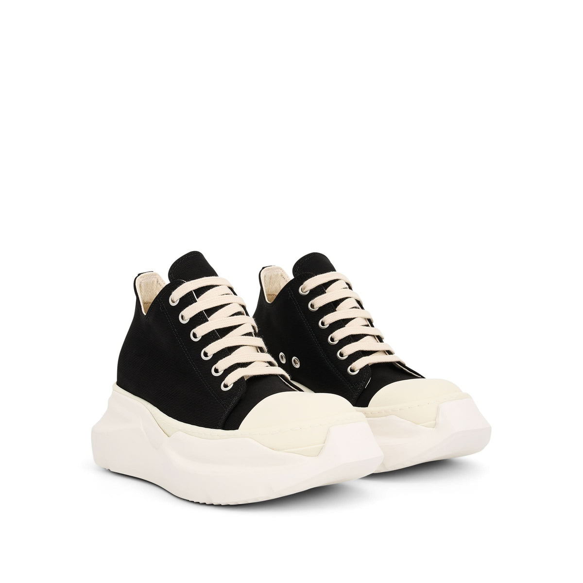 Abstract Sneaker in Black/Milk Front View | RICK OWENS DRKSHDW