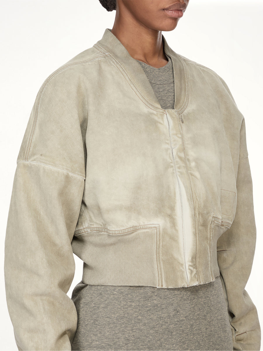 Flight Jacket Cropped in Sand