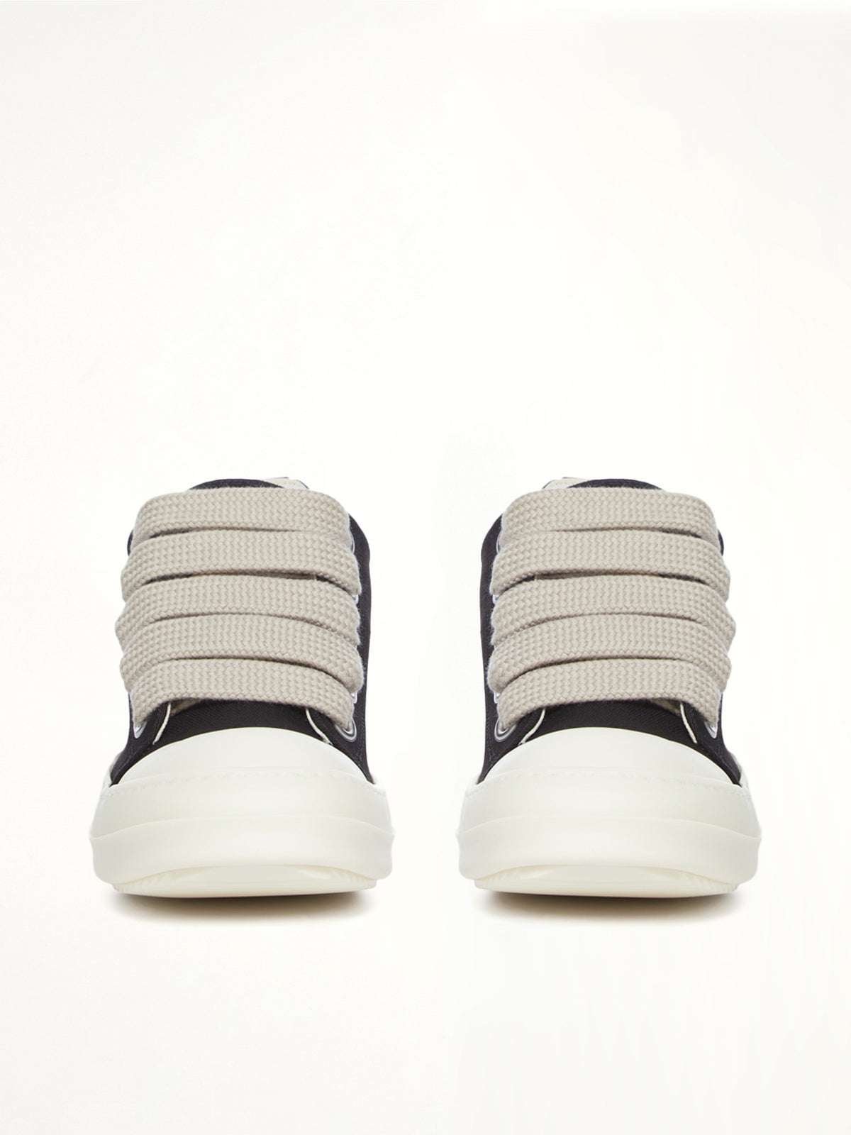 Jumbolace Low Sneaks in Black/Milk Back View | RICK OWENS DRKSHDW
