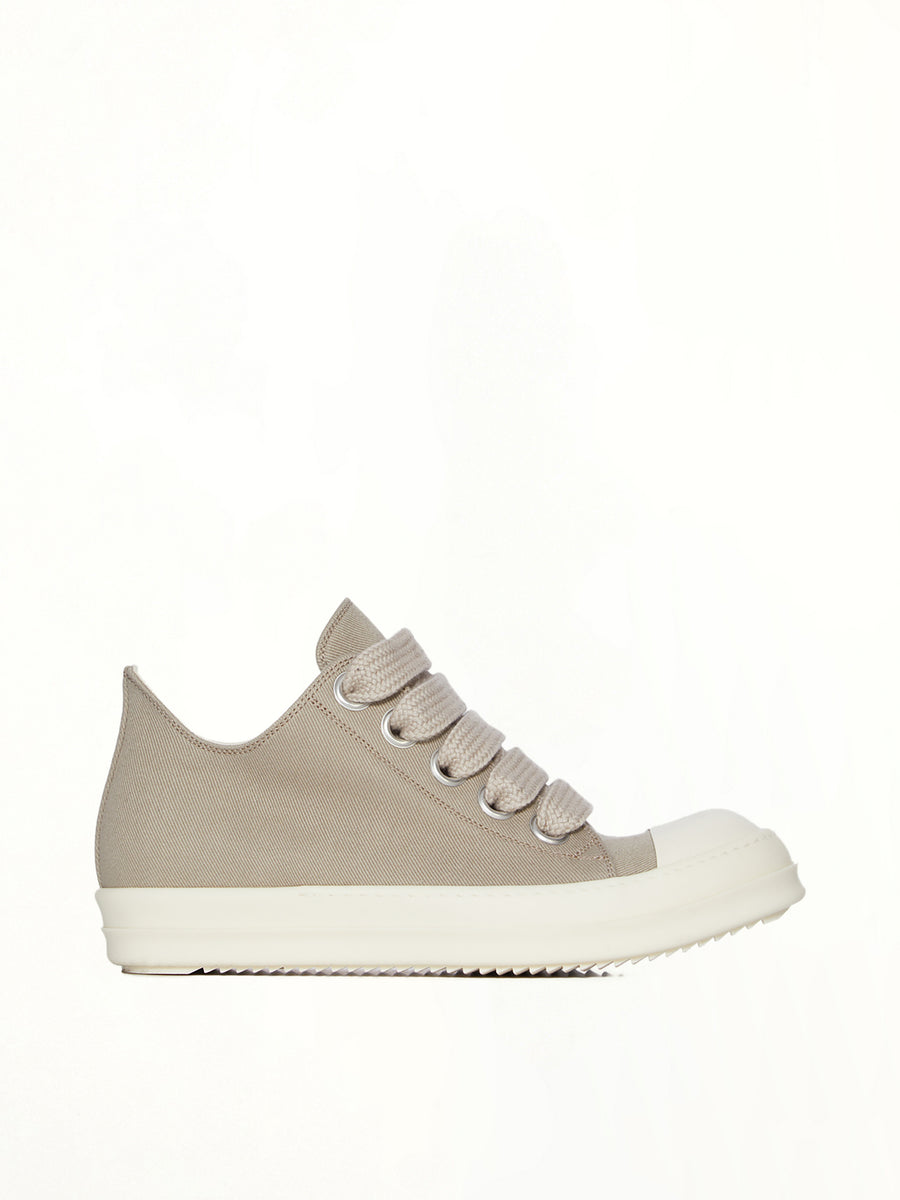 Jumbolace Low Sneaks in Dirty Pearl/Milk Side View | RICK OWENS DRKSHDW