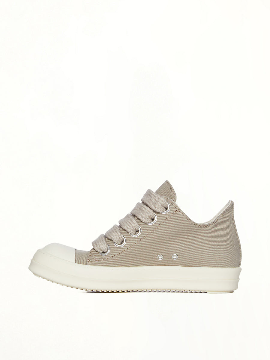 Jumbolace Low Sneaks in Dirty Pearl/Milk Top View | RICK OWENS DRKSHDW