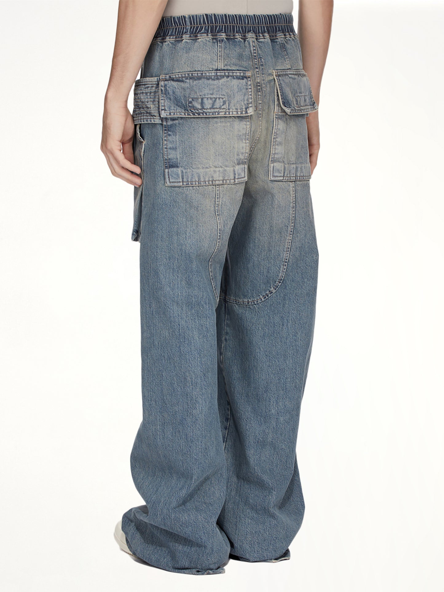 Creatch Wide Cargo Drawstring in Washed Indigo