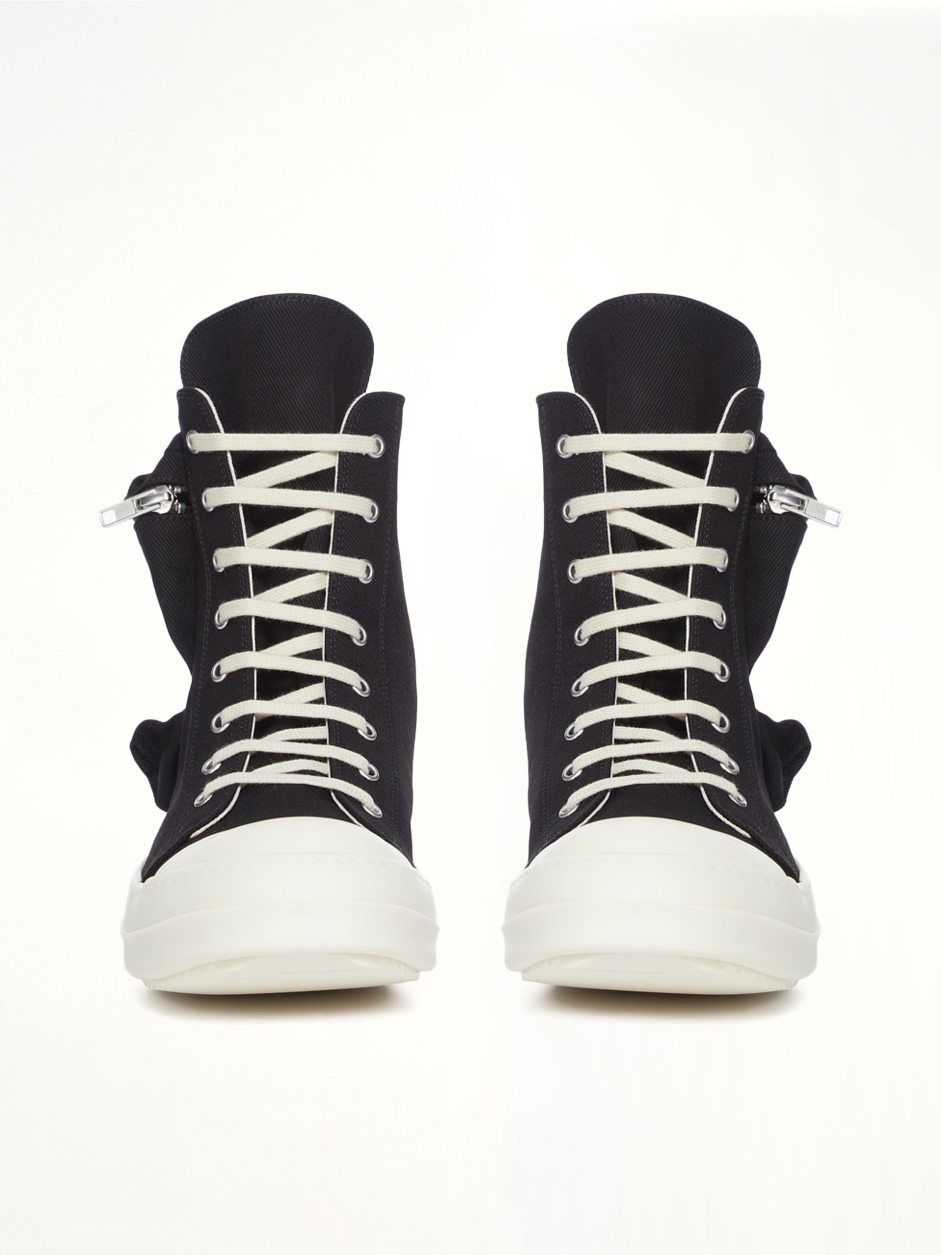 Cargo Sneaks in Black/Milk Back View | RICK OWENS DRKSHDW
