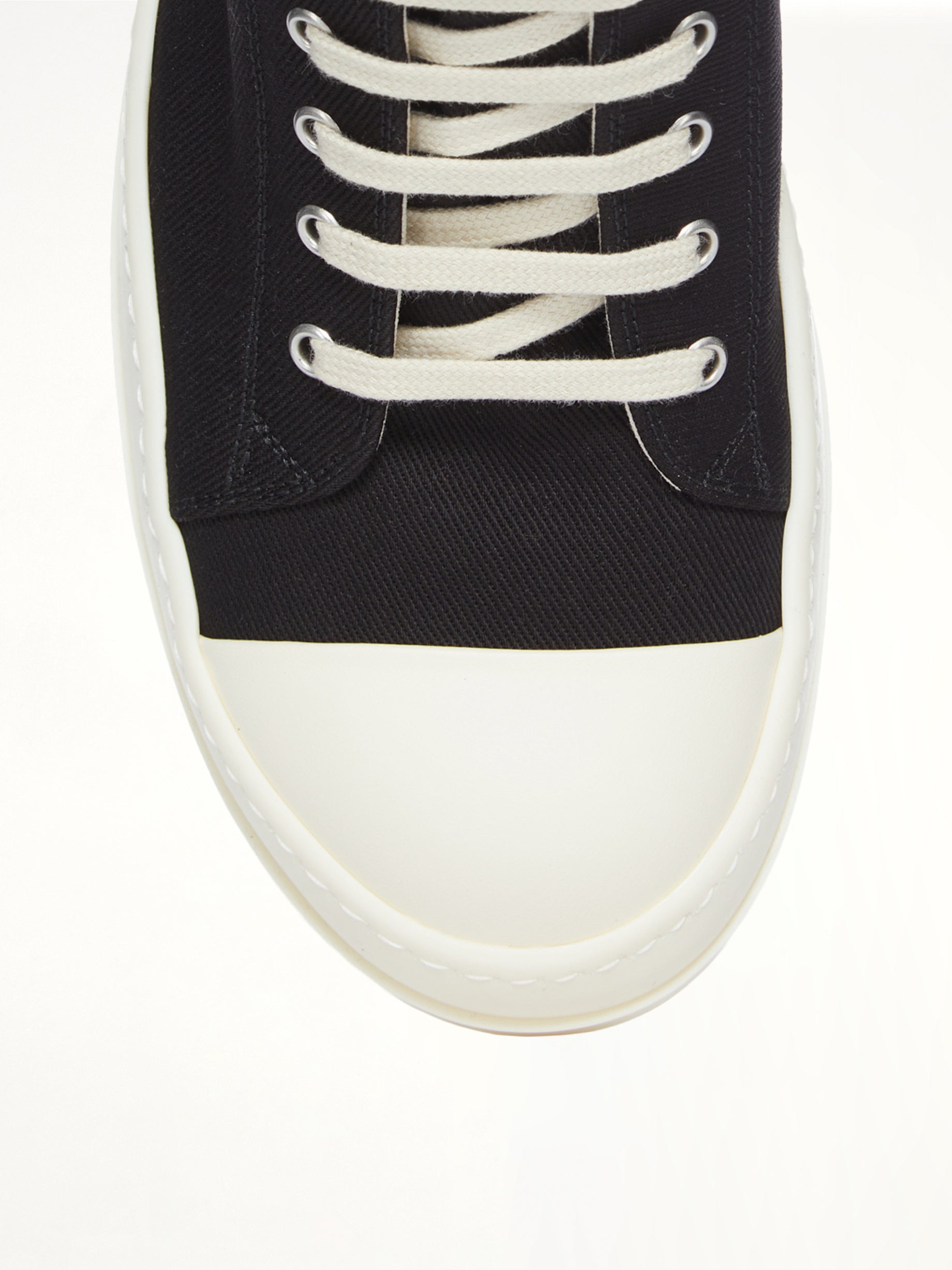 Denim Low Sneaks in Black/Milk | RICK OWENS DRKSHDW