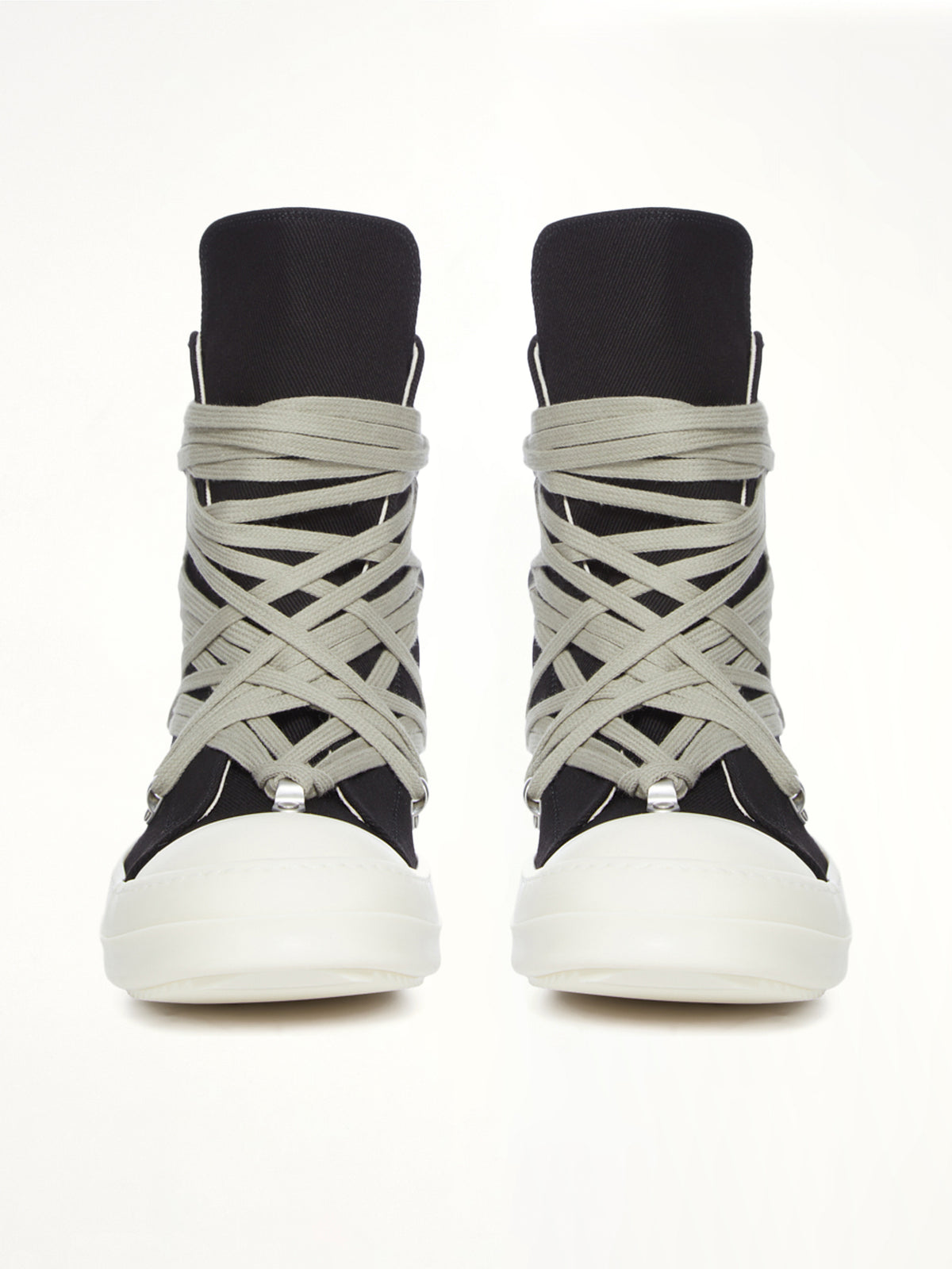Megalace Sneaks in Black/Milk Back View | RICK OWENS DRKSHDW