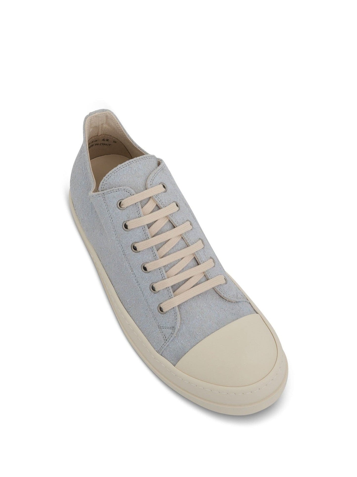 Shaggy Cotton Suede Low Sneakers in Oyster/Milk