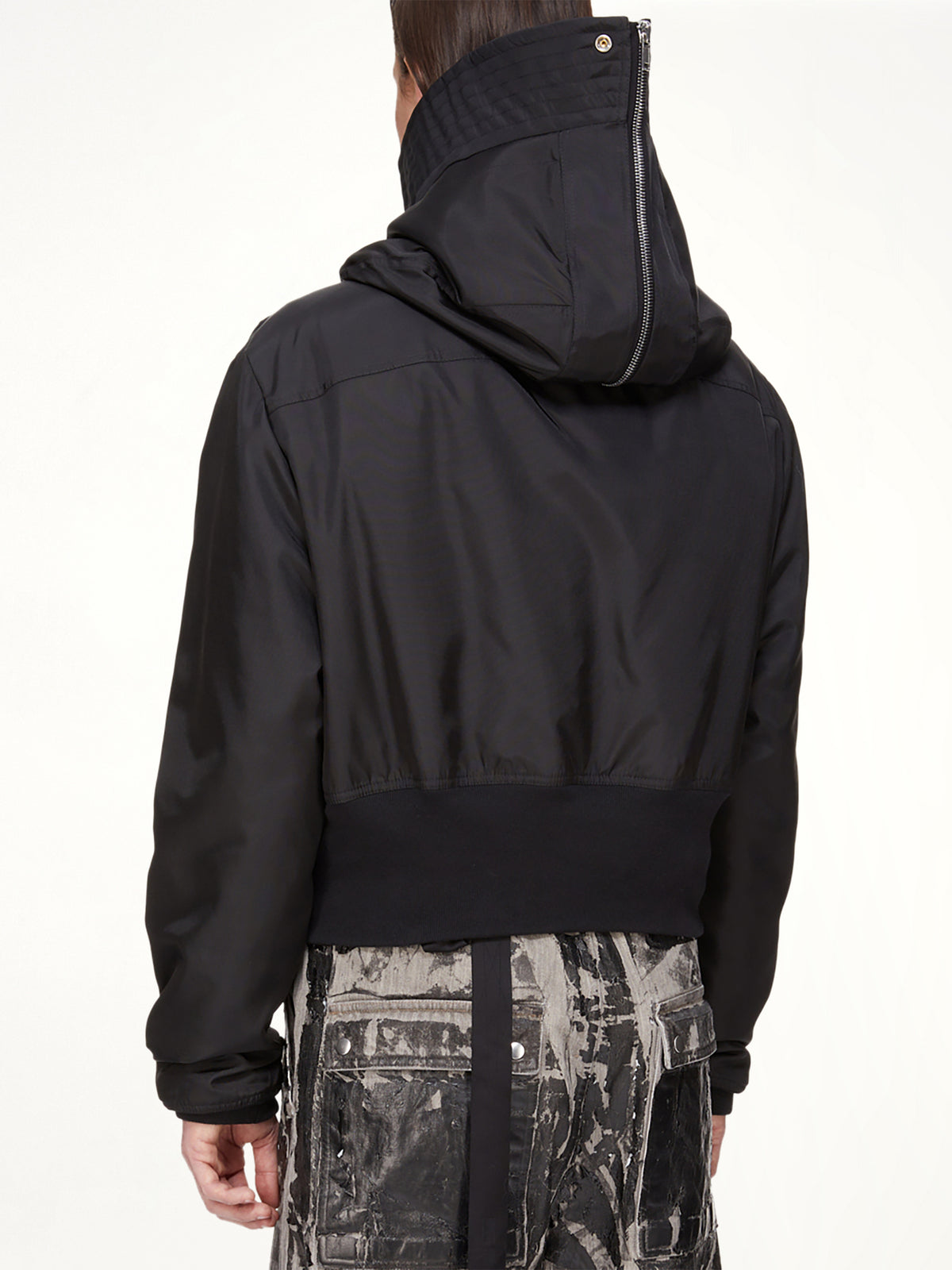 블랙 크롭 앨리스 파카