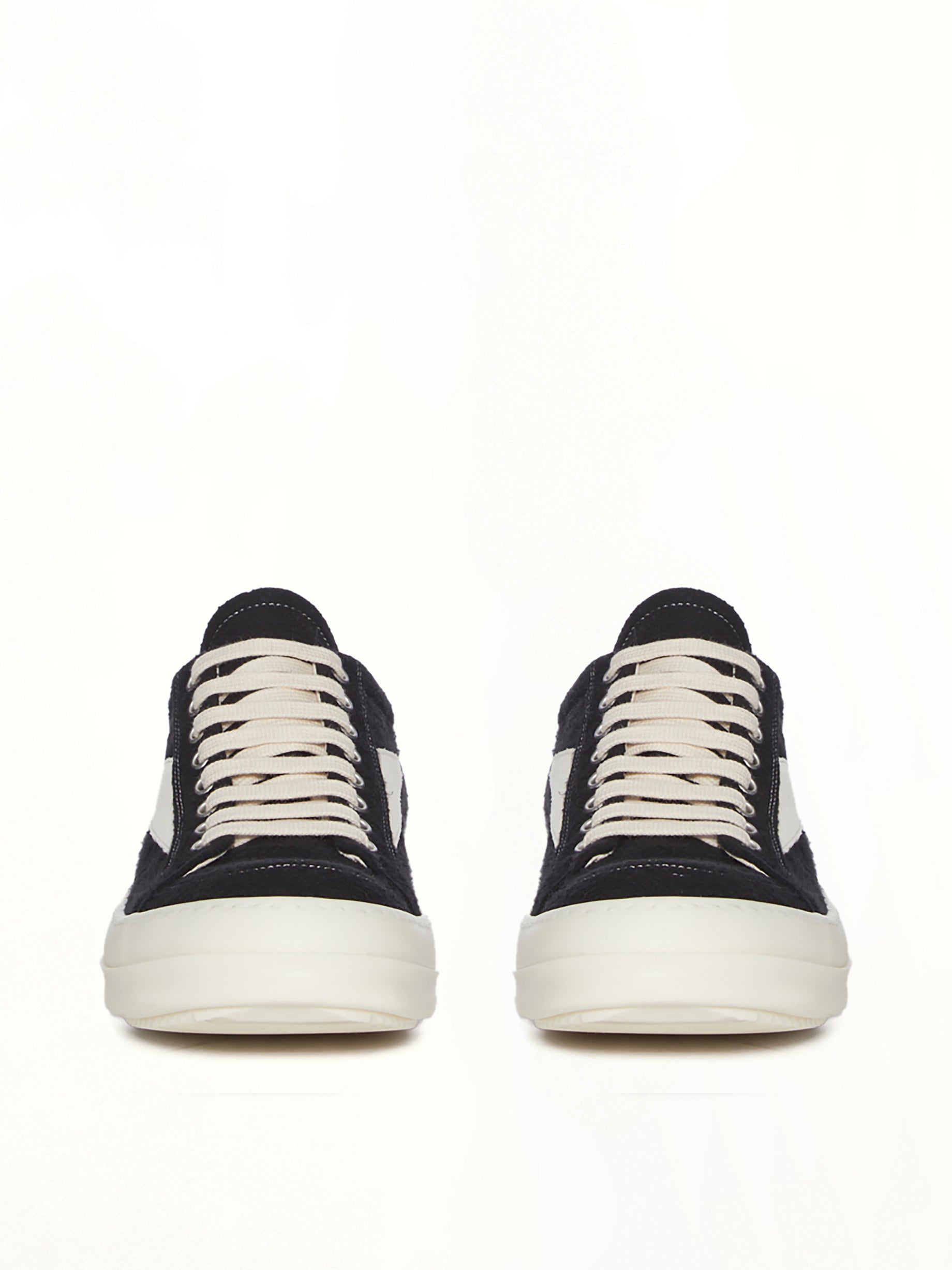 Vintage Sneaks in Black/Milk/Milk Back View | RICK OWENS DRKSHDW