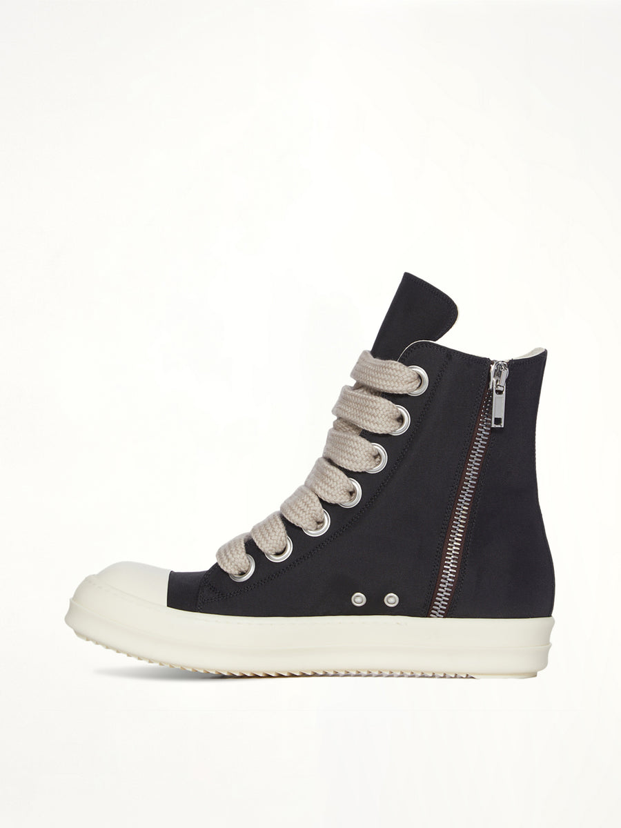 Jumbolace Sneaks in Black/Milk/Milk Top View | RICK OWENS DRKSHDW