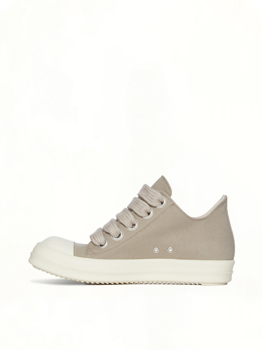 Jumbolace Low Sneaks in Dirty Pearl/Milk/Milk Back View | RICK OWENS DRKSHDW