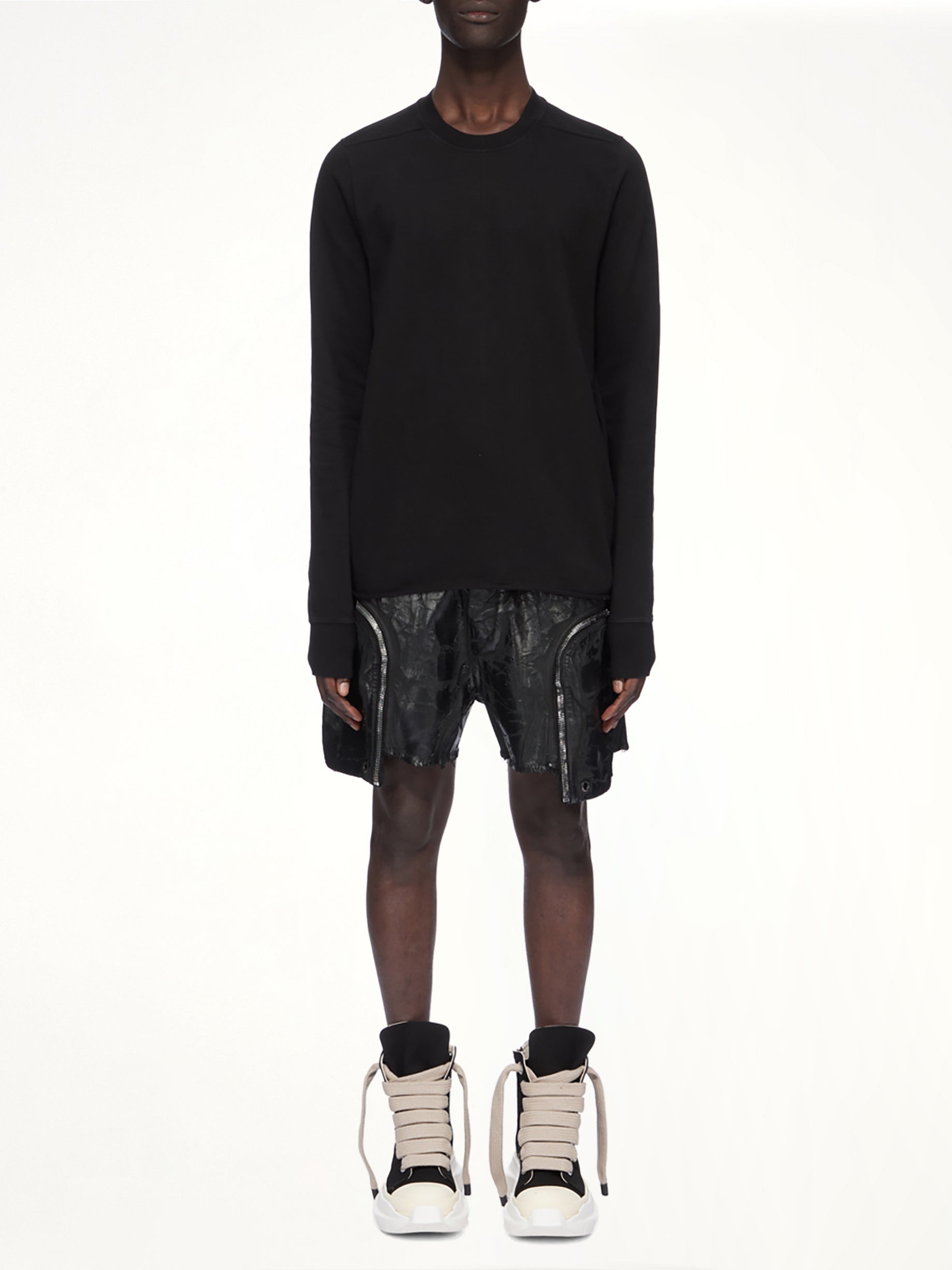 Heavy Jersey Crewneck Sweatshirt in Black
