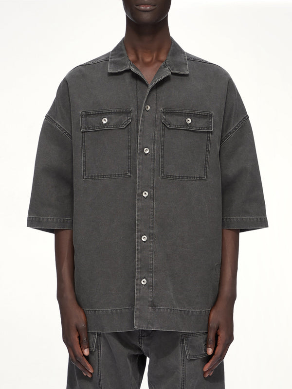 Cotton Canvas Magnum Tommy Shirt in Gravel