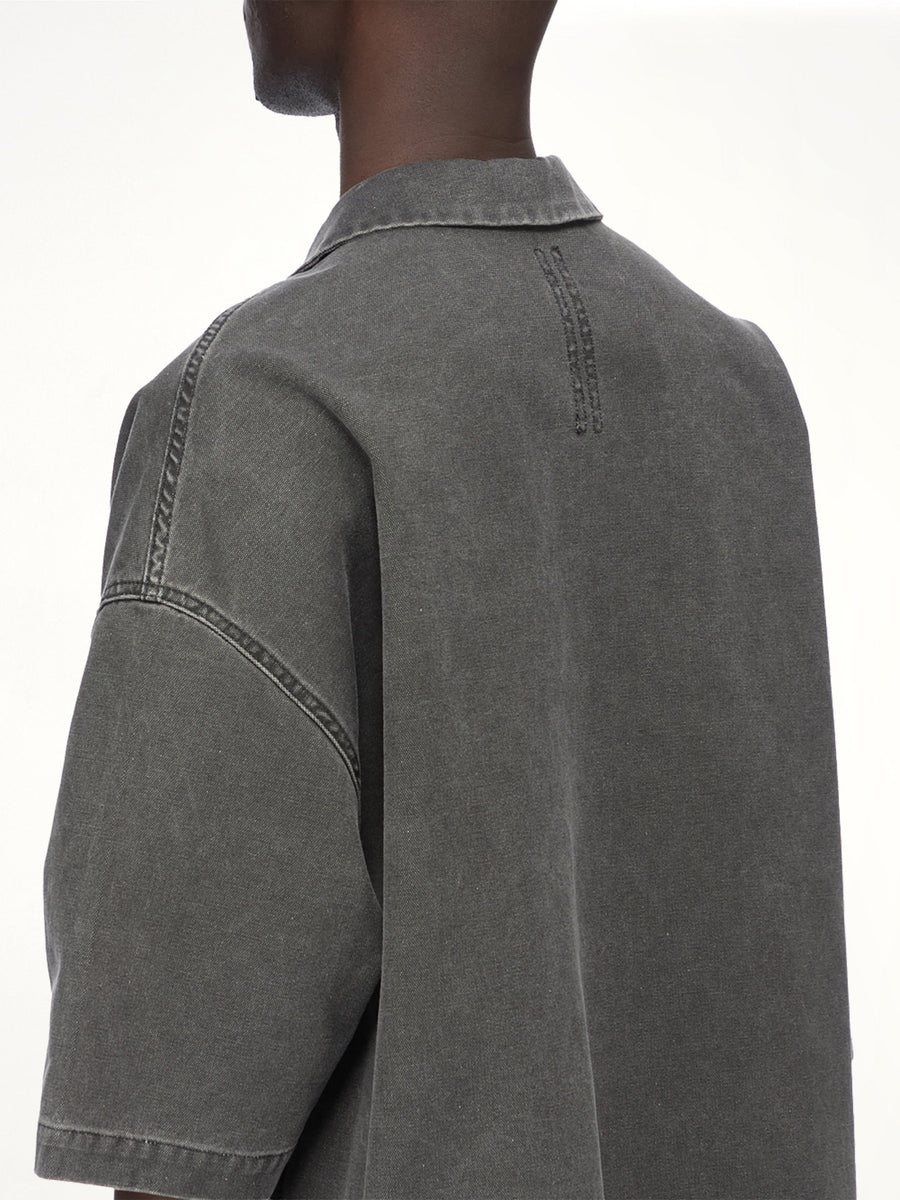 Cotton Canvas Magnum Tommy Shirt in Gravel