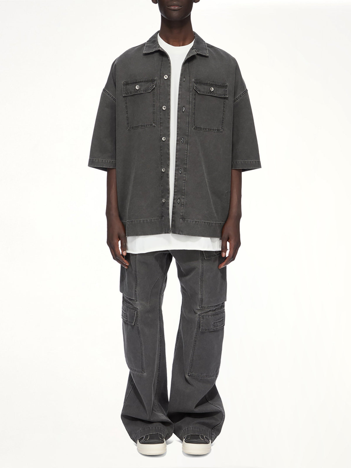 Cotton Canvas Magnum Tommy Shirt in Gravel