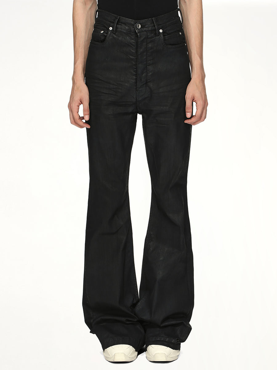 Stretch Denim Bolan Bootcut in Black Wax